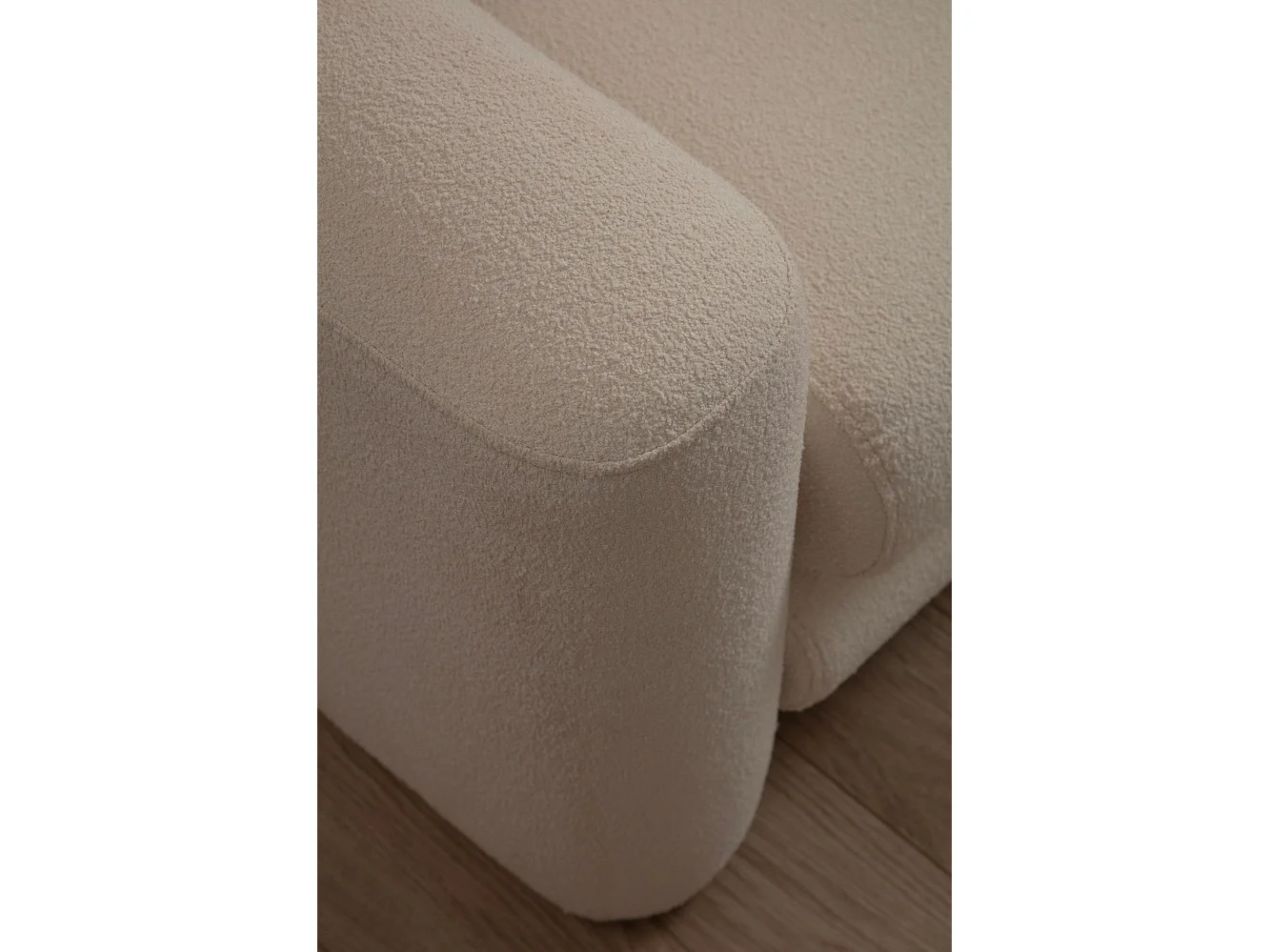 Fauteuil Harpie Tissu bouclettes Blanc crème