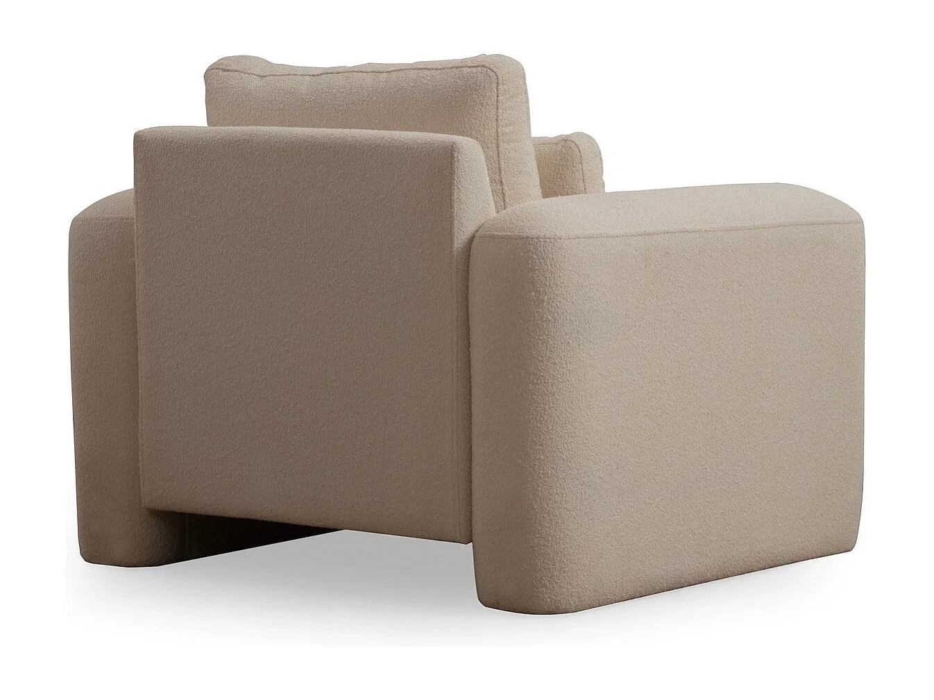 Fauteuil Harpie Tissu bouclettes Blanc crème