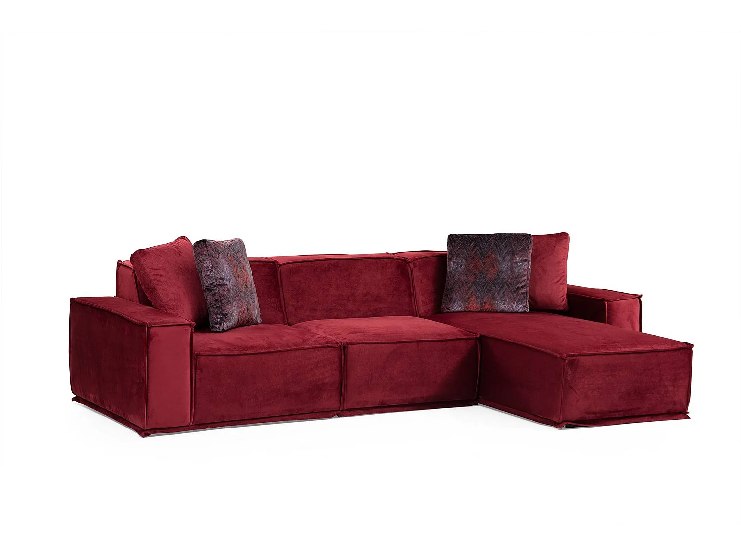 Sofá rinconero modular Altadena 441, Rojo, 300x170x76cm