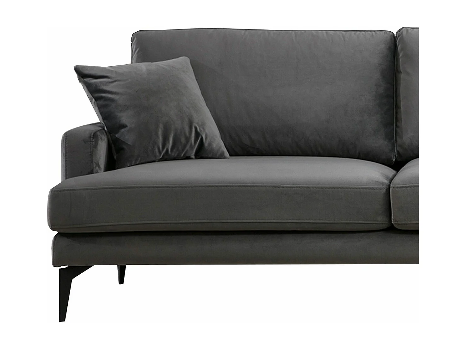 Canapé d'angle à droite Narchis Velours Anthracite