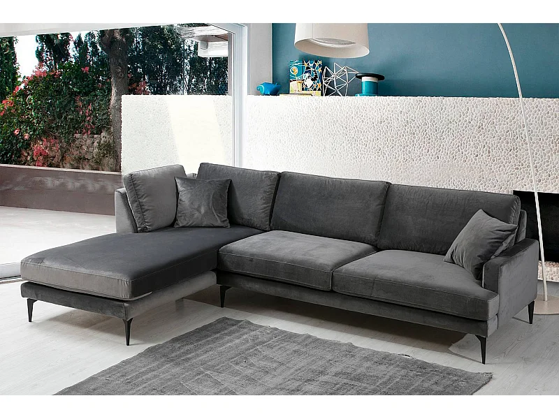 Sofá rinconero Altadena 101, Gris, 283x180x88cm