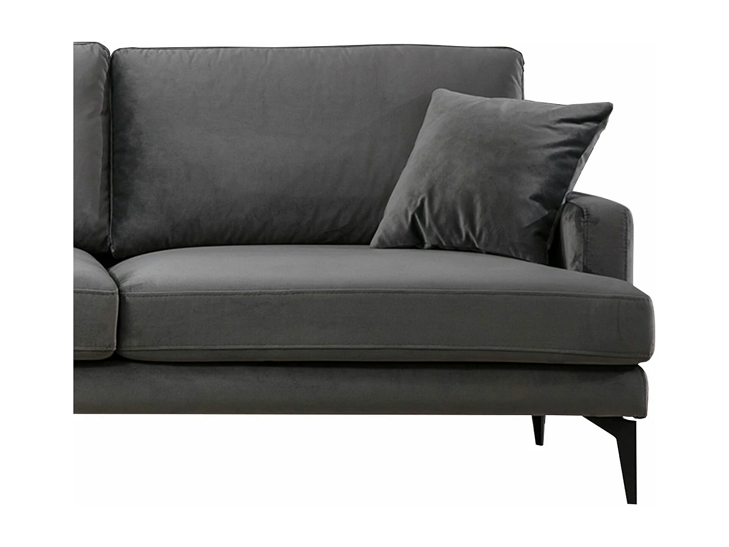 Canapé d'angle gauche Narchis Velours Anthracite