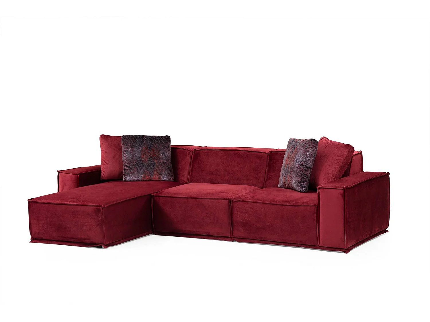 Sofá rinconero modular Altadena 441, Rojo, 300x170x76cm