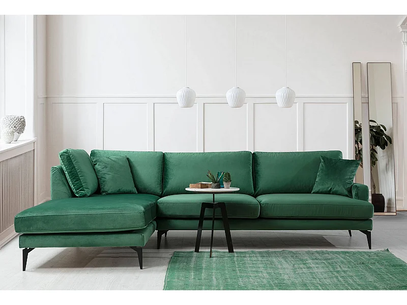 Sofá rinconero Altadena 101, Verde, 283x180x88cm