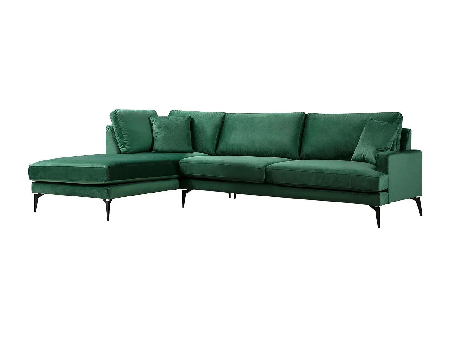 Canapé d'angle gauche Narchis Velours Vert