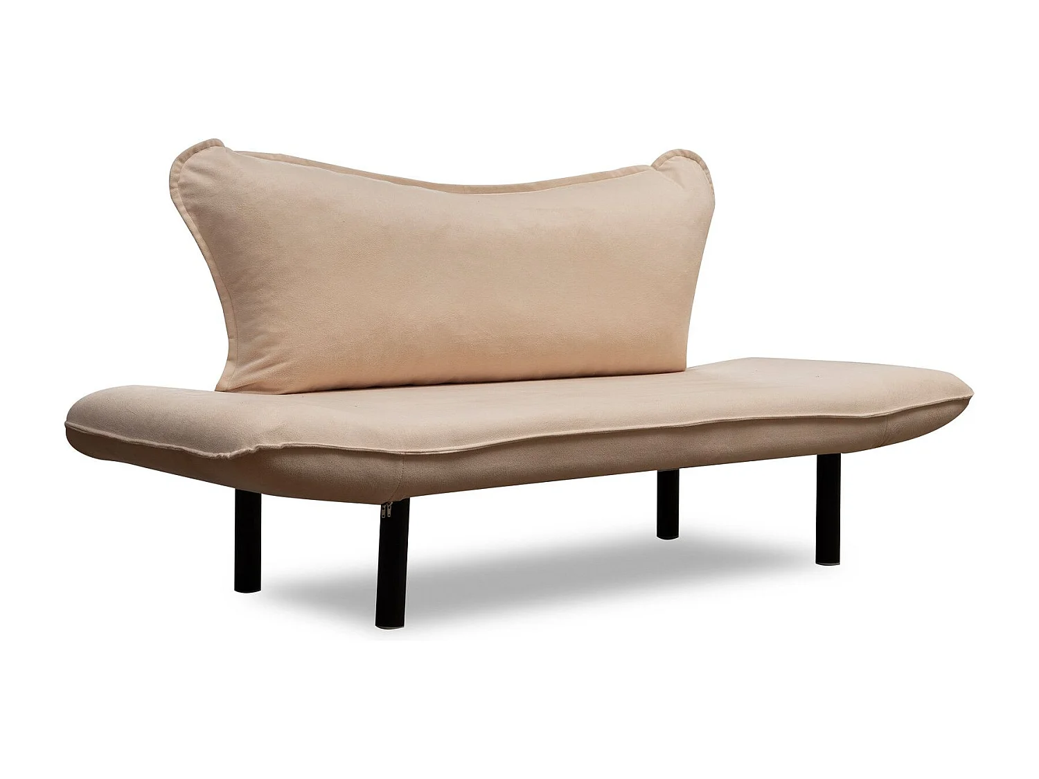 Sofá Altadena 110, De color marrón claro, 140x65x70cm, Tapiz, Patas: Metal