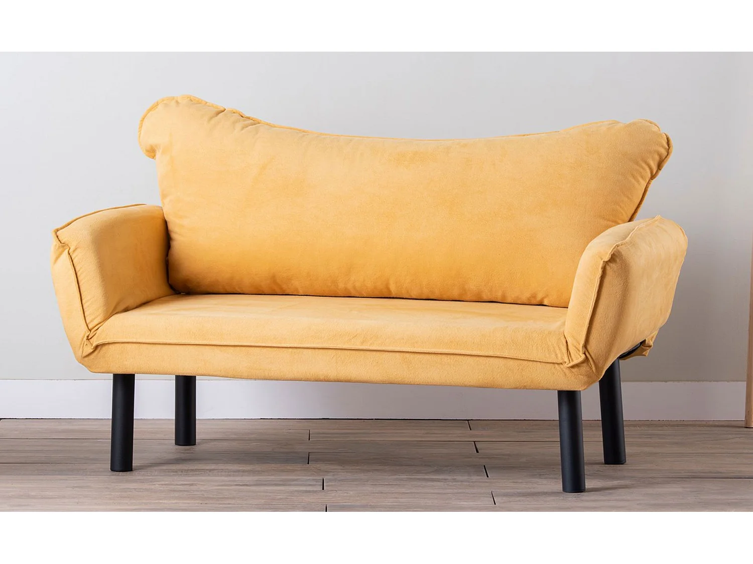 Sofá Altadena 110, Amarillo, 140x65x70cm, Tapiz, Patas: Metal