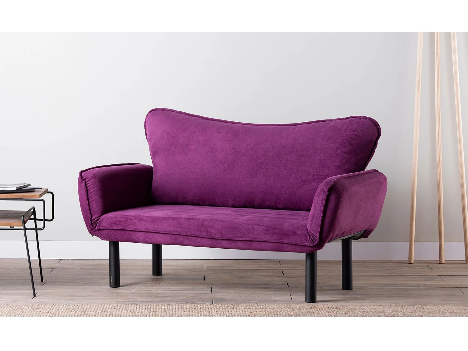 Canapé 2 places convertible Balos Tissu Violet