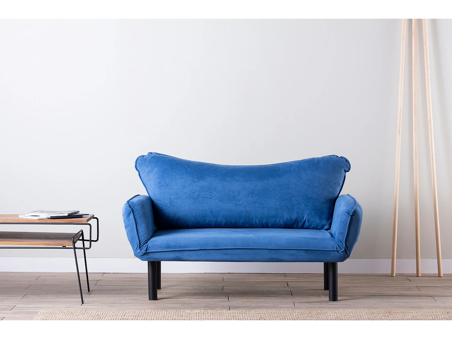 Sofá Altadena 110, Azul, 140x65x70cm, Tapiz, Patas: Metal