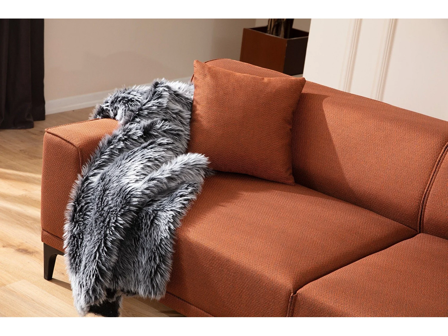 Canapé 3 places avec 2 coussins Navagio Tissu Orange