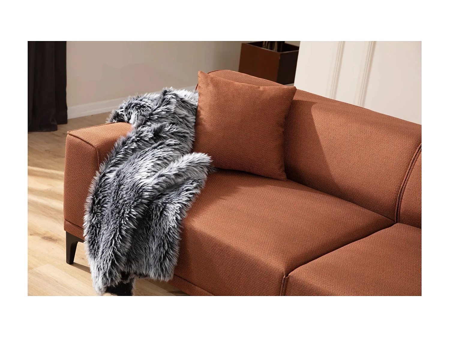 Canapé 3 places avec 2 coussins Navagio Tissu Orange