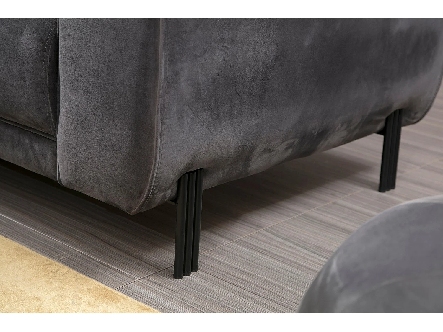 Canapé d'angle gauche Laysan Velours Anthracite