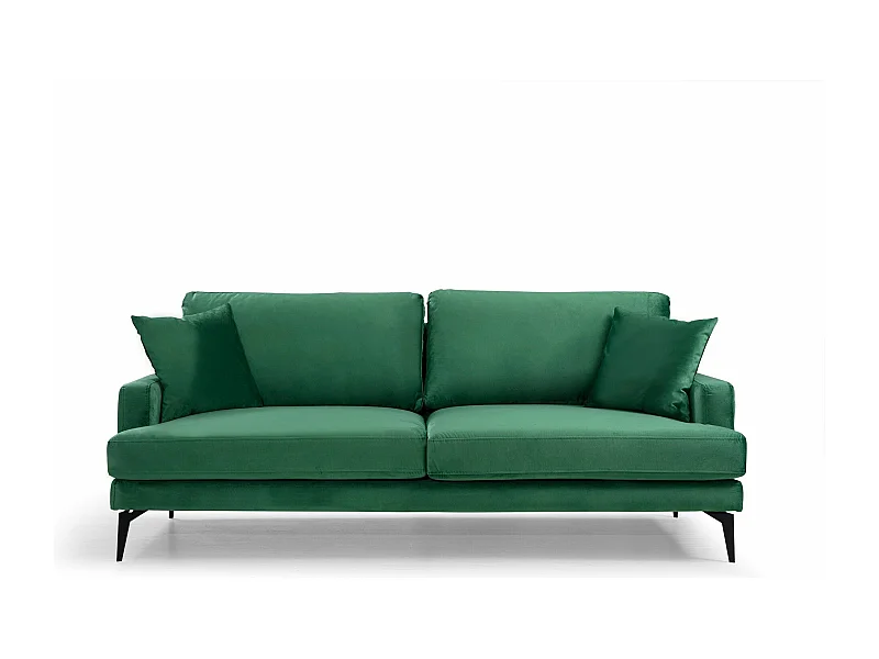 Sofá Altadena 373, Verde, 205x90x88cm, Tapiz, Patas: Metal