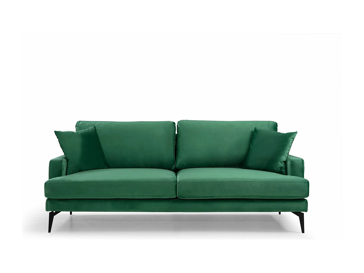 Sofá Altadena 373, Verde, 205x90x88cm, Tapiz, Patas: Metal