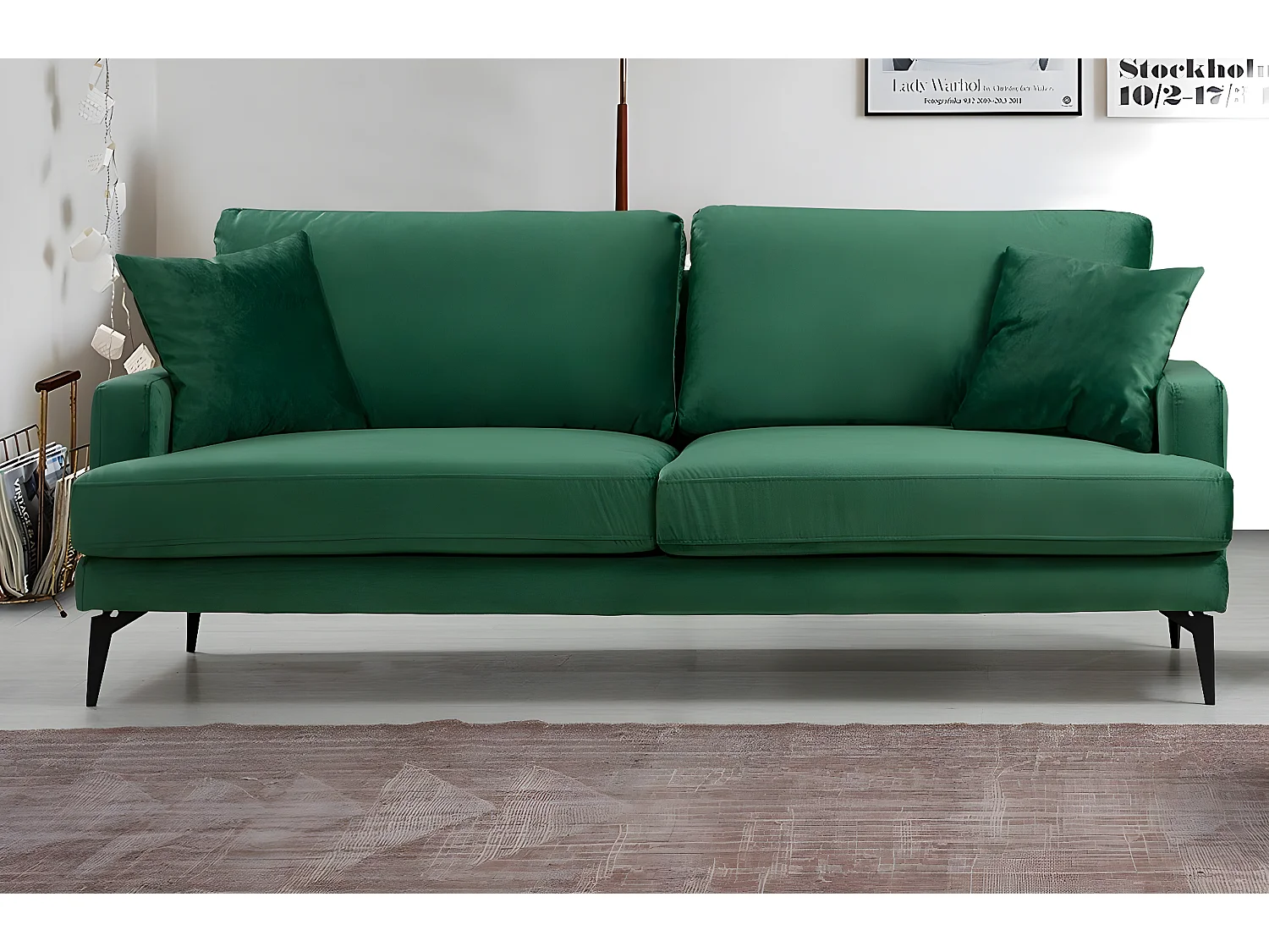 Canapé 3 places Narchis Velours Vert