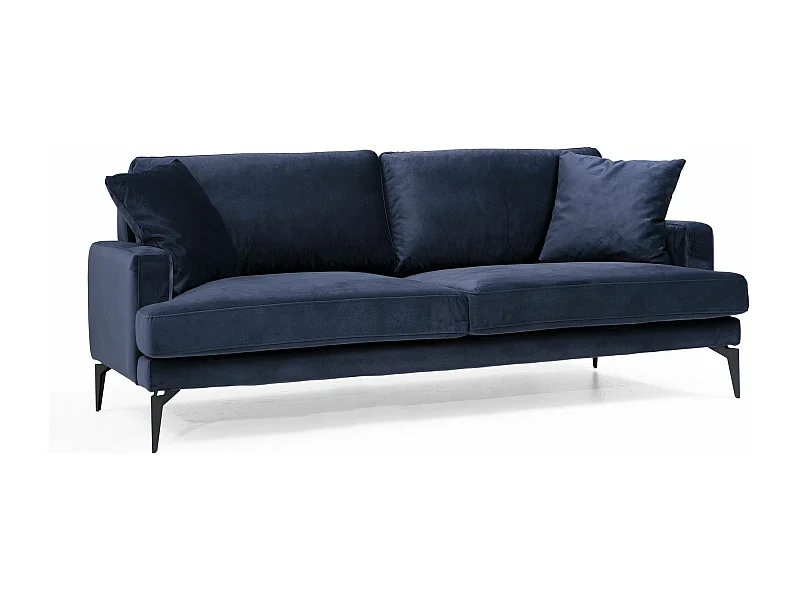 Sofá Altadena 373, Azul, 205x90x88cm, Tapiz, Patas: Metal