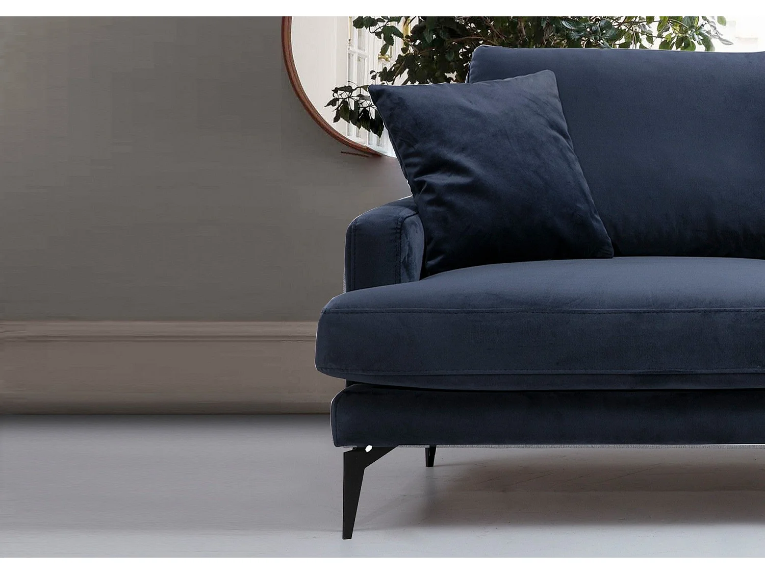 Sofá Altadena 373, Azul, 205x90x88cm, Tapiz, Patas: Metal