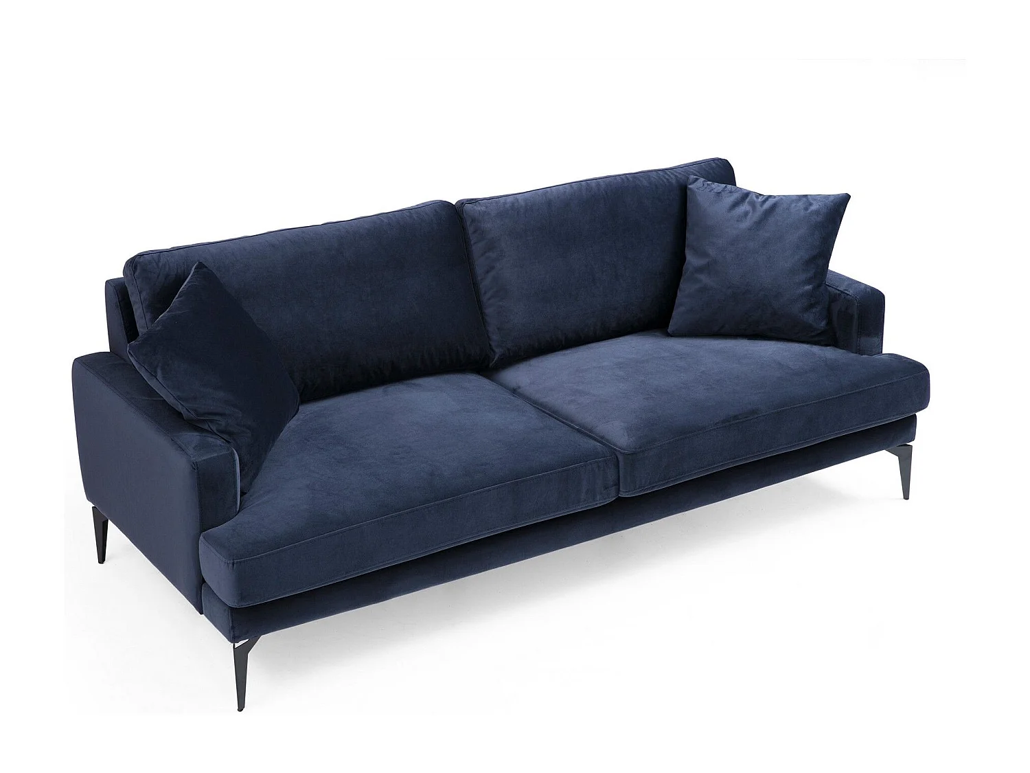 Sofá Altadena 373, Azul, 205x90x88cm, Tapiz, Patas: Metal