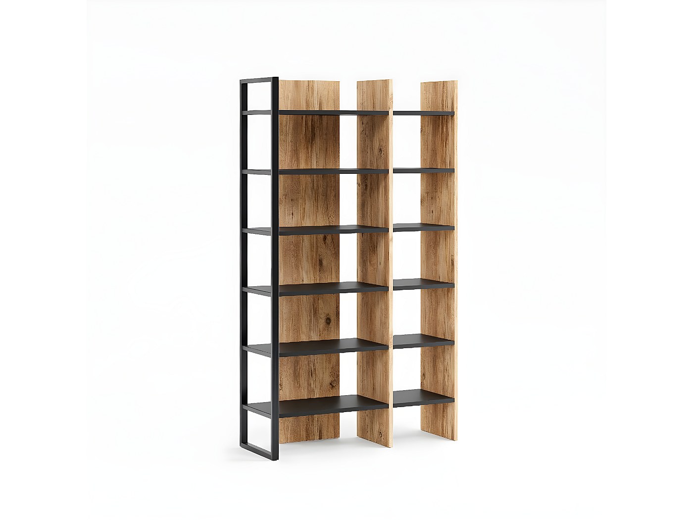 Libreria 4 ripiani rovere e bianca 80x173h cm - Arg