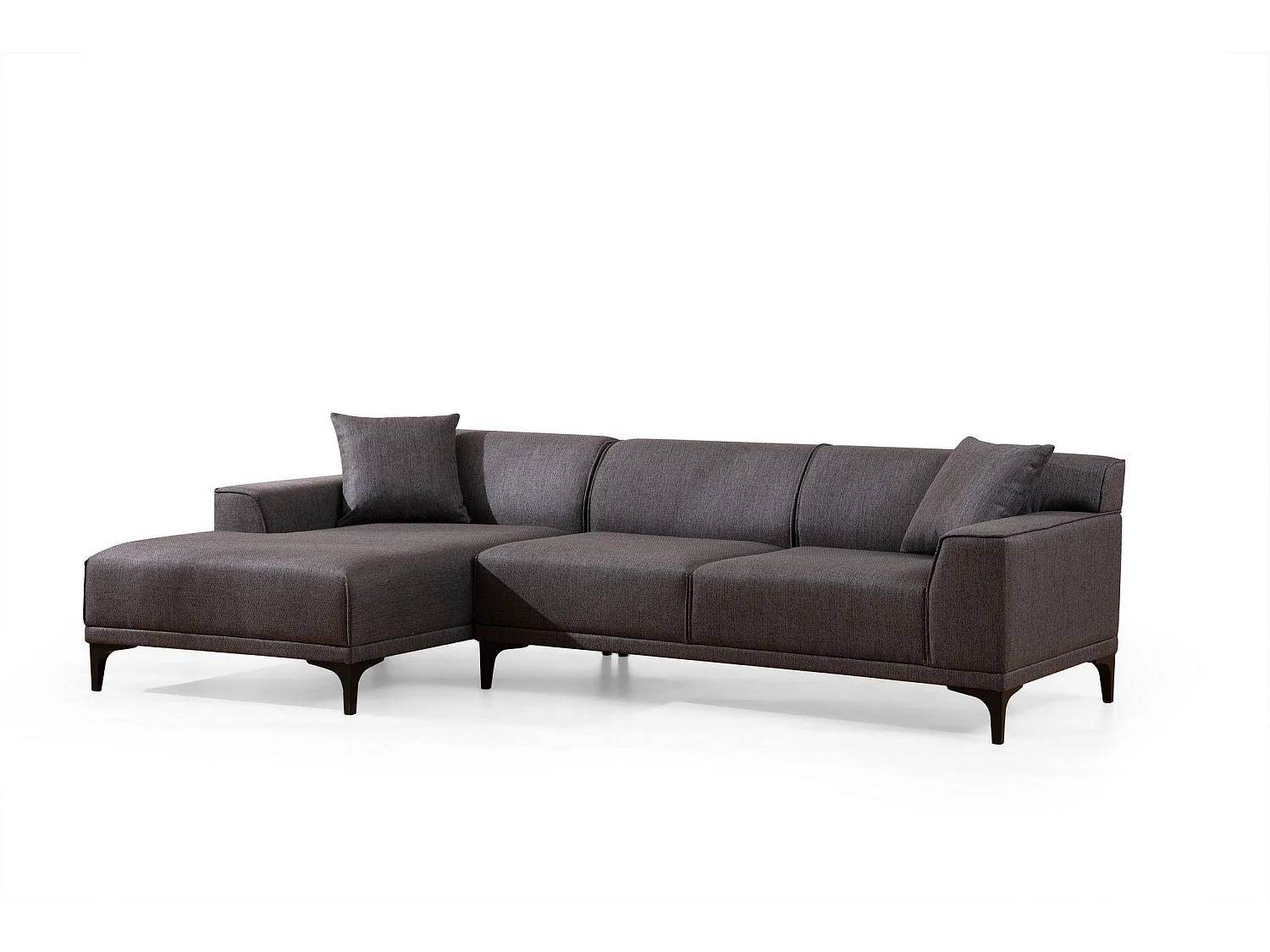 Canapé d'angle gauche avec 2 coussins Navagio Tissu Anthracite