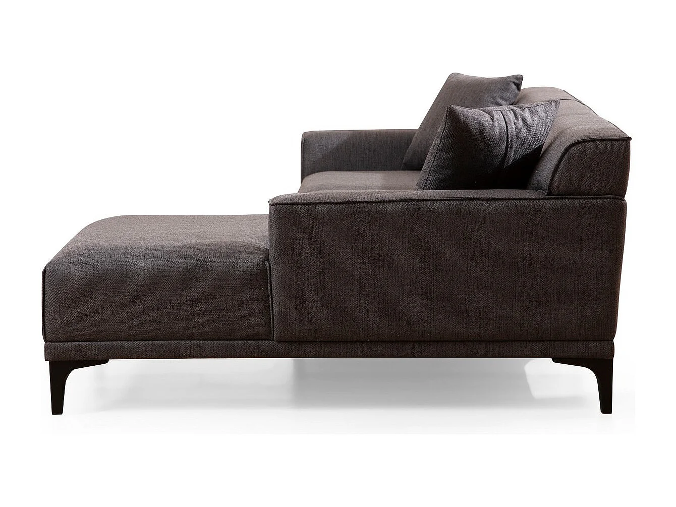 Canapé d'angle à droite avec 2 coussins Navagio Tissu Anthracite