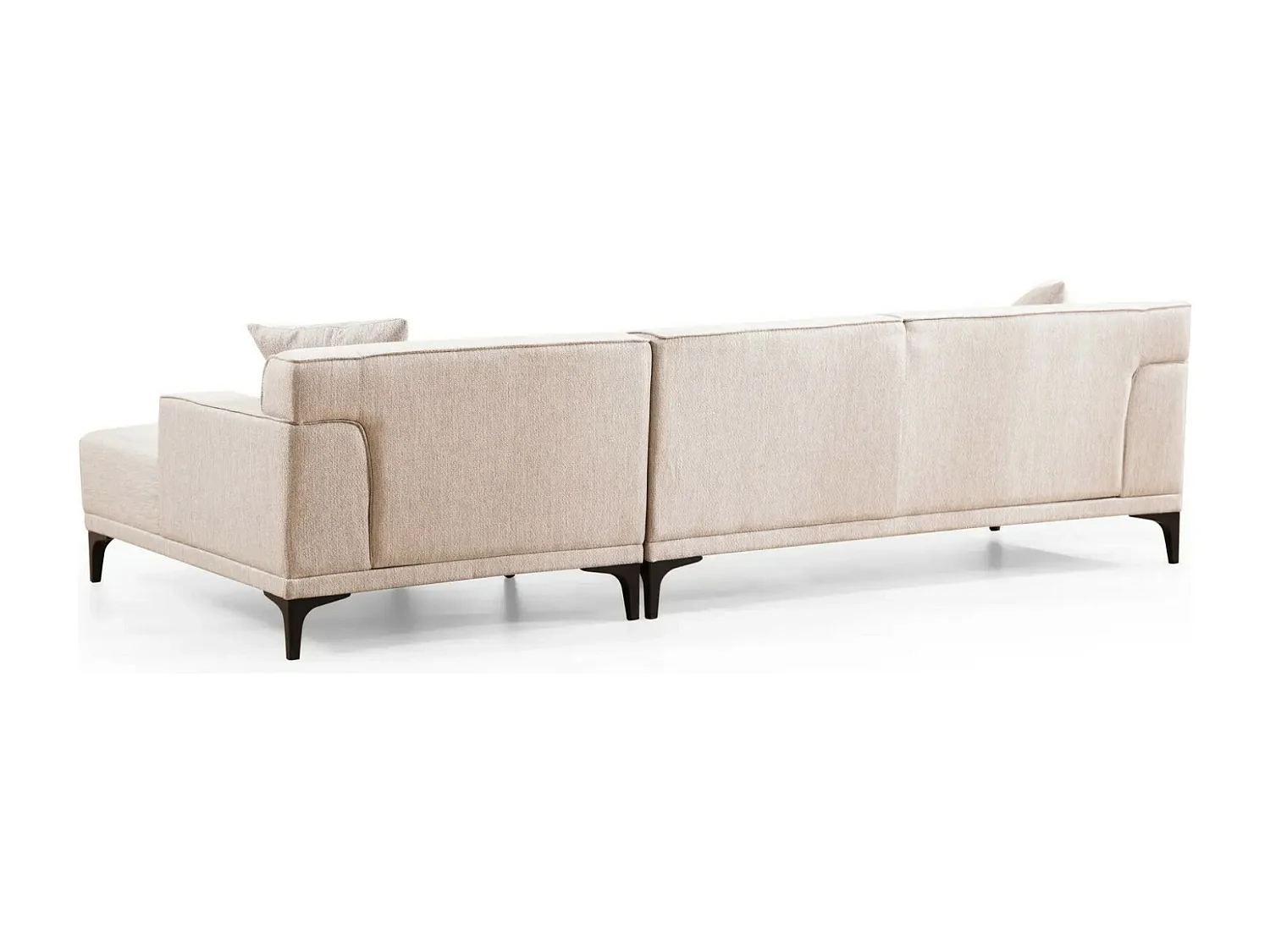 Canapé d'angle à droite avec 2 coussins Navagio Tissu Blanc