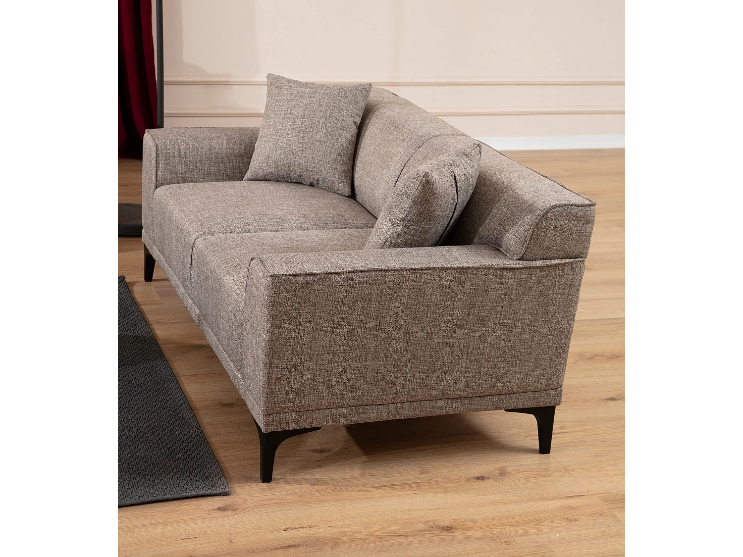 Canapé 3 places avec 2 coussins Navagio Tissu Beige