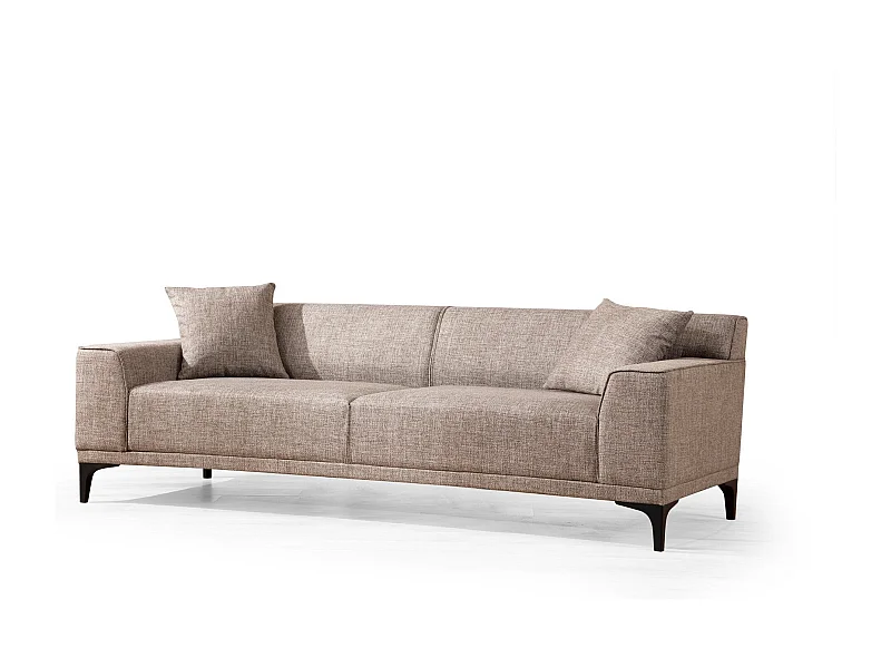 Canapé 3 places avec 2 coussins Navagio Tissu Beige