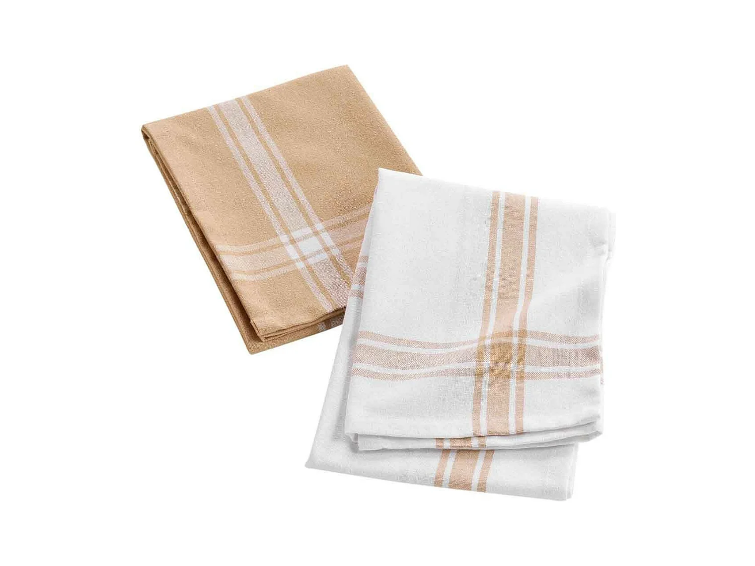 Lot de 2 Torchons "Cuisiline" 50x70cm Beige
