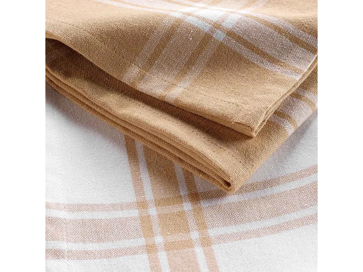 Lot de 2 Torchons "Cuisiline" 50x70cm Beige