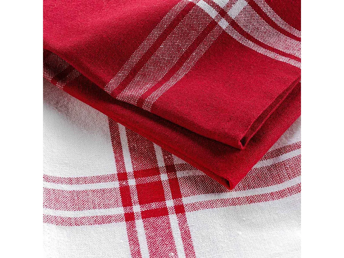 Lot de 2 Torchons "Cuisiline" 50x70cm Bordeaux