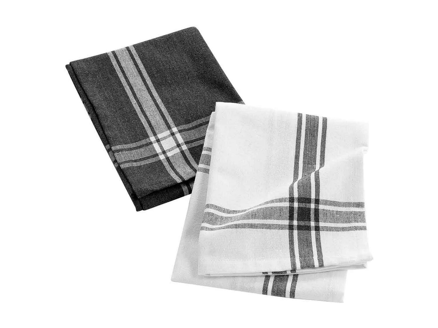 Lot de 2 Torchons "Cuisiline" 50x70cm Anthracite