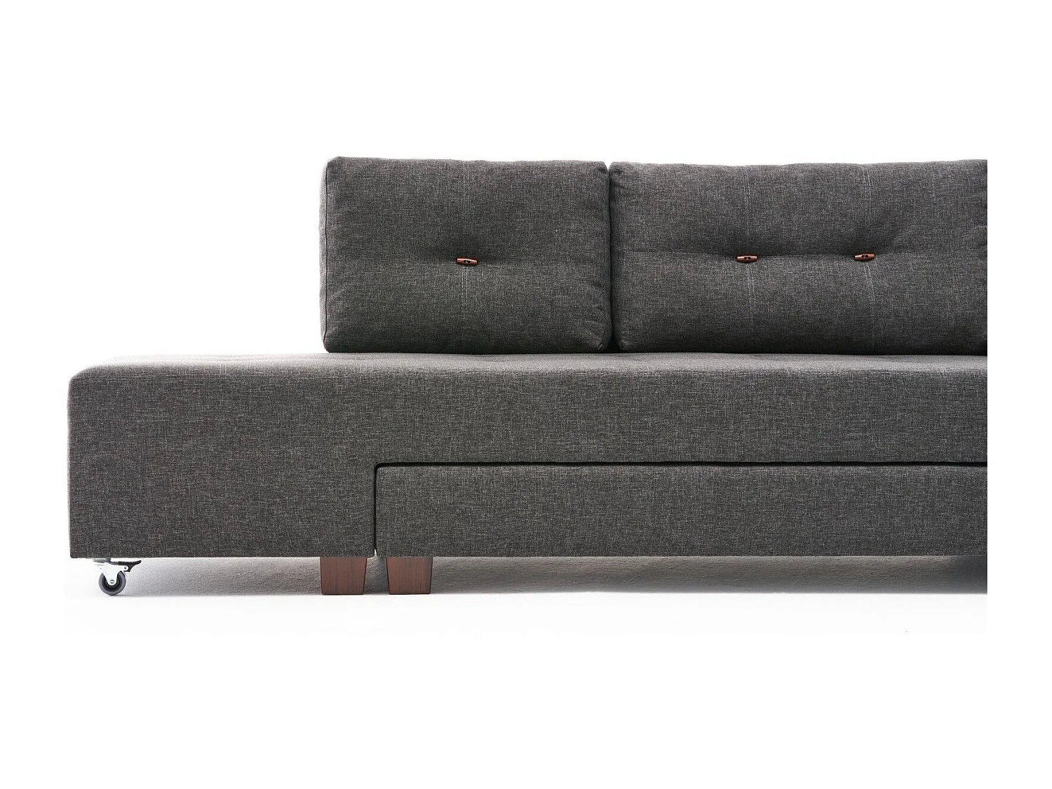 Divona antraciet stoffen converteerbare hoekbank 282 cm-Model Juiste hoek