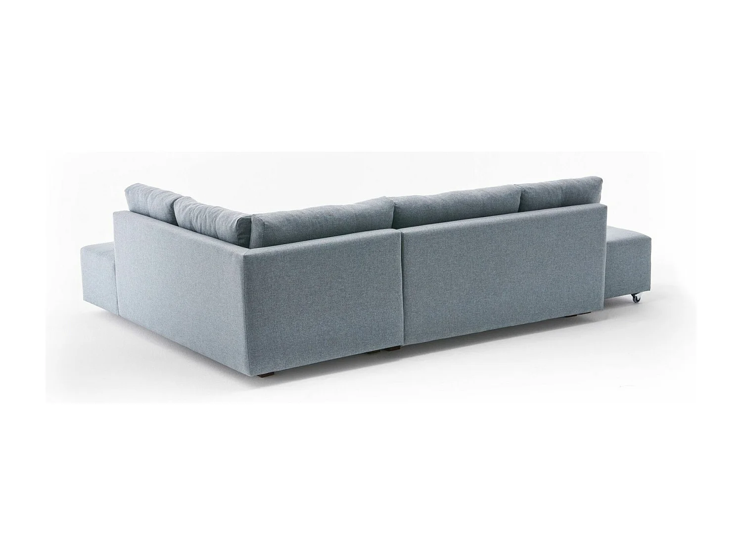 Divona lichtblauwe stoffen converteerbare hoekbank 282 cm-Model Juiste hoek