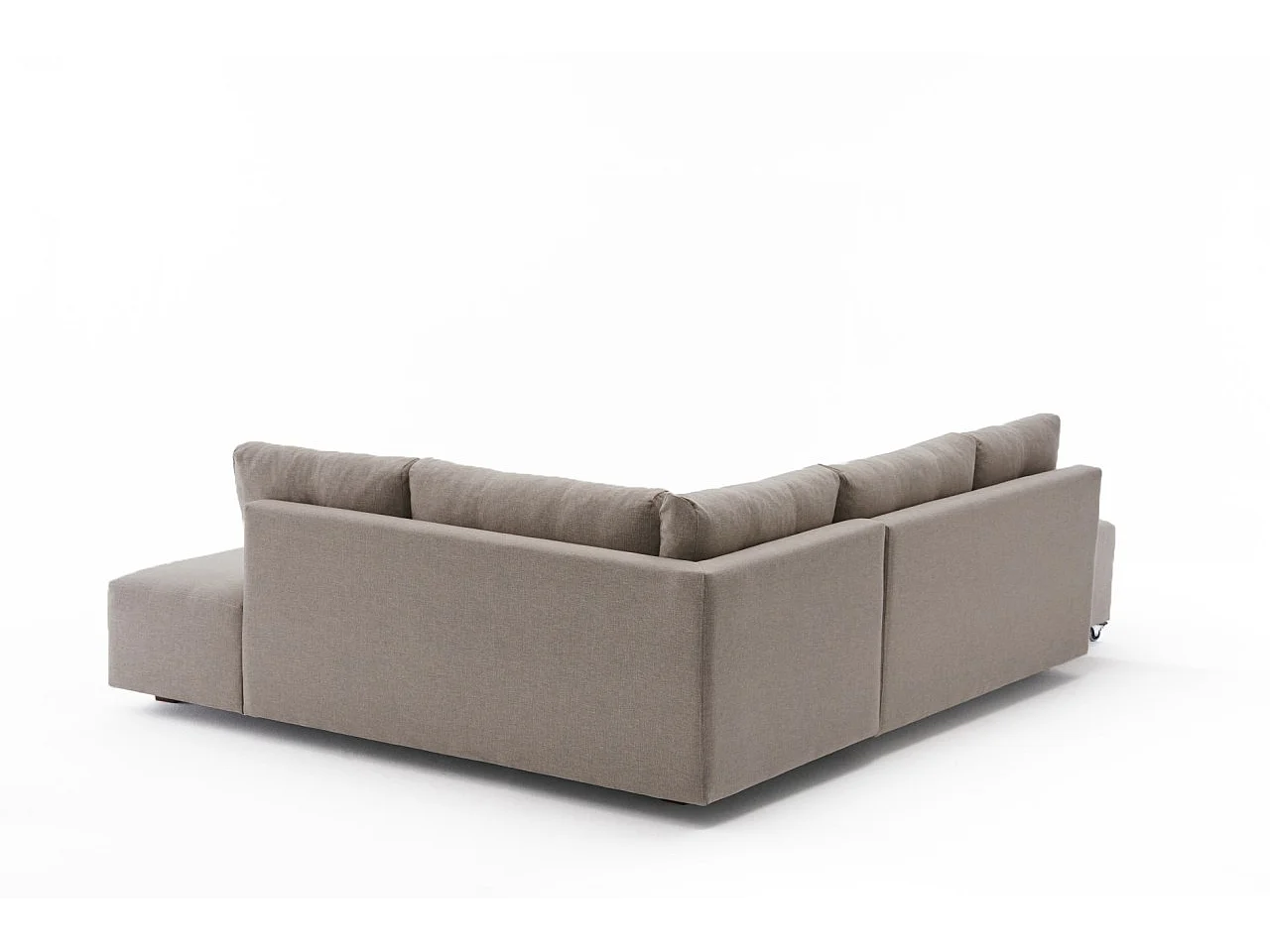 Canapé d'angle à droite convertible Rhodes Tissu Beige