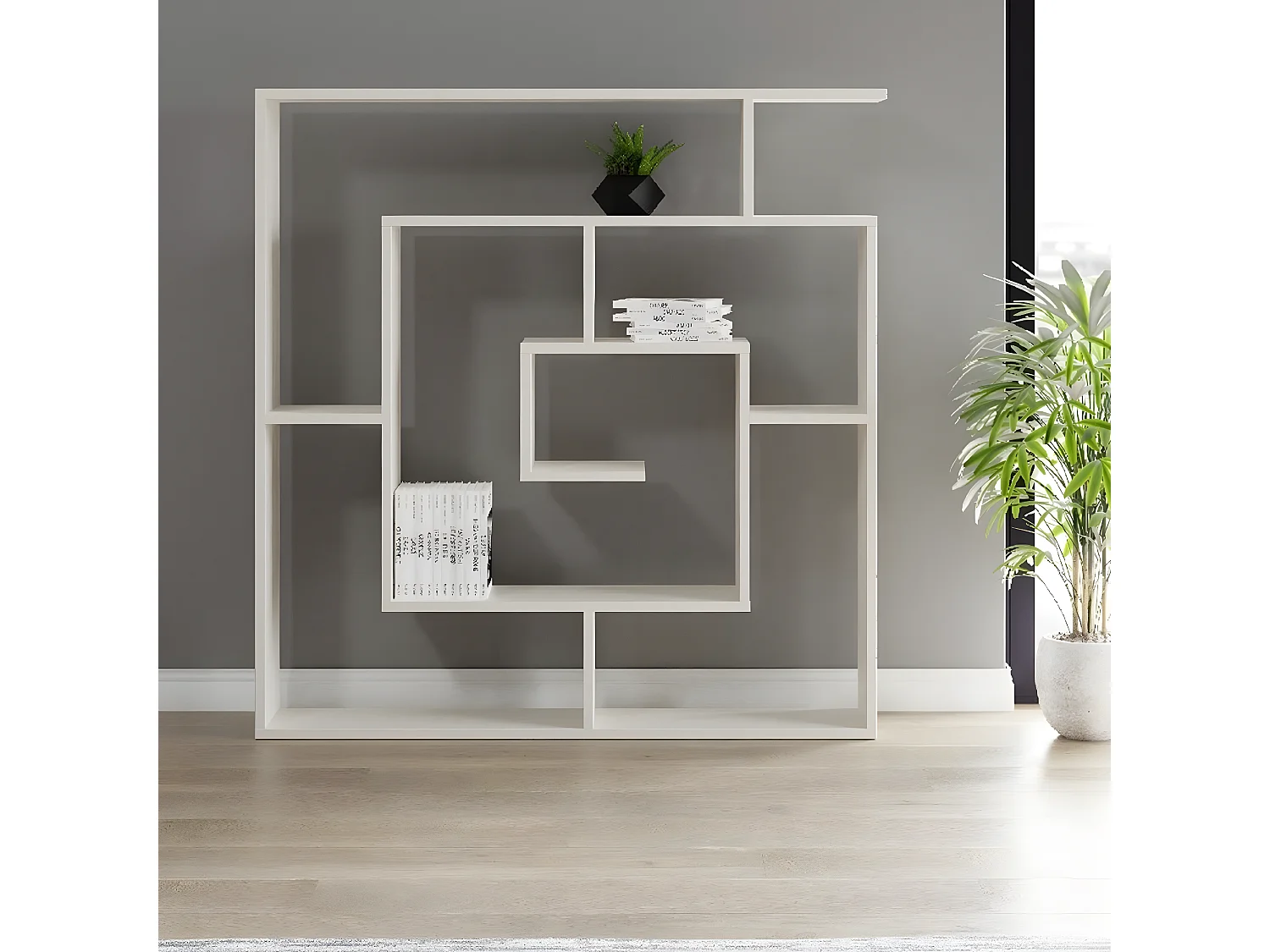 Boekenkast Giusi - Wit - 125x22x129 cm - EPIKASA