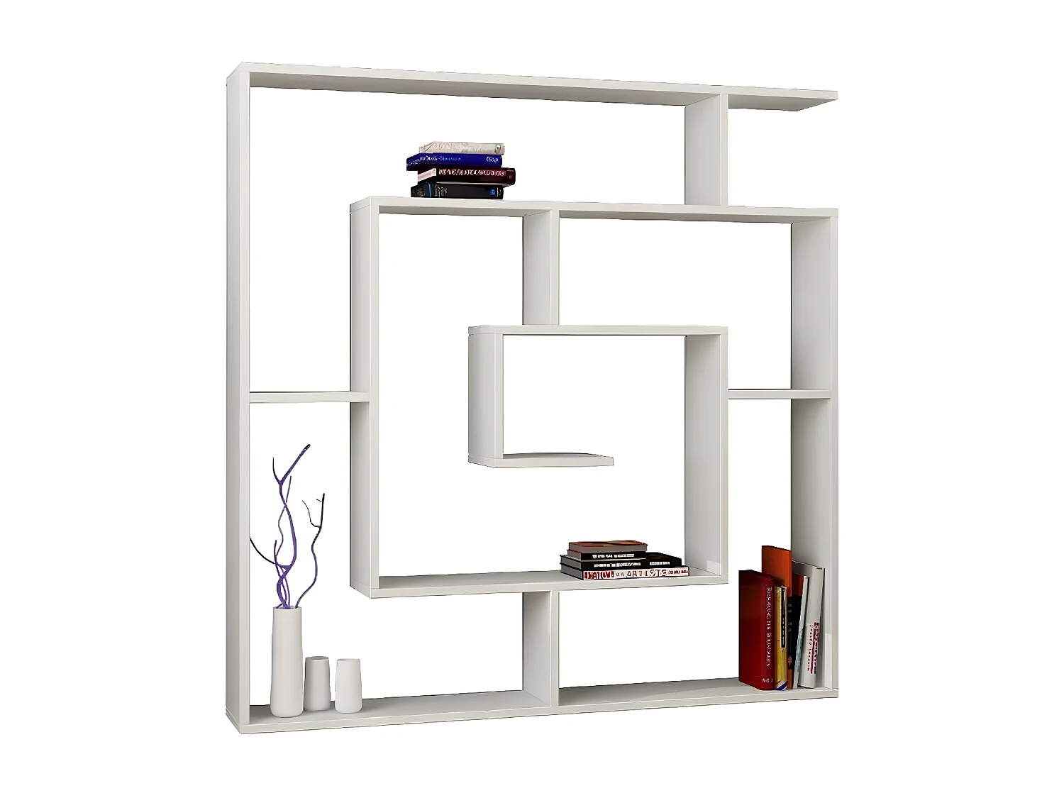 Boekenkast Giusi - Wit - 125x22x129 cm - EPIKASA