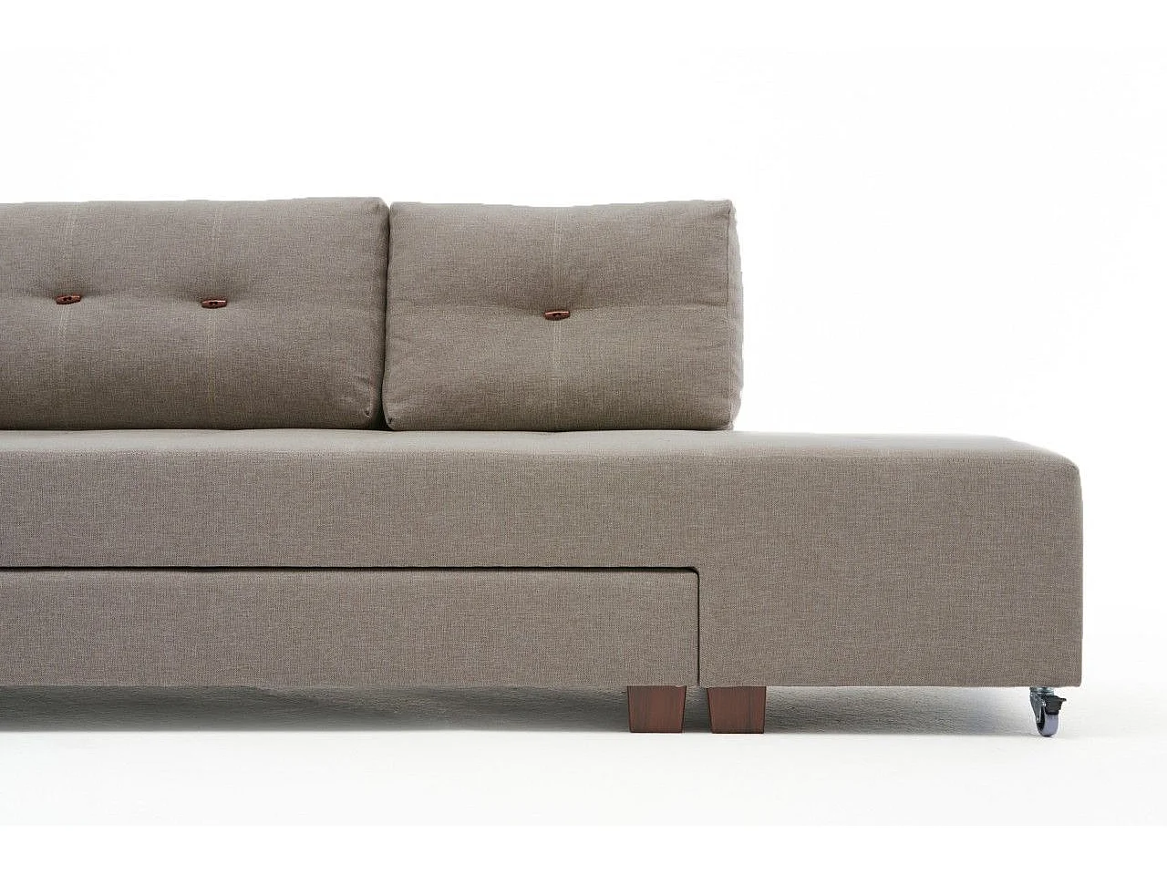 Canapé d'angle gauche convertible Rhodes Tissu Beige