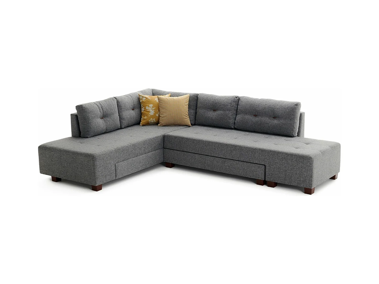 Sofá rinconero Altadena 296, Gris, Función de descanso, 282x206x85cm