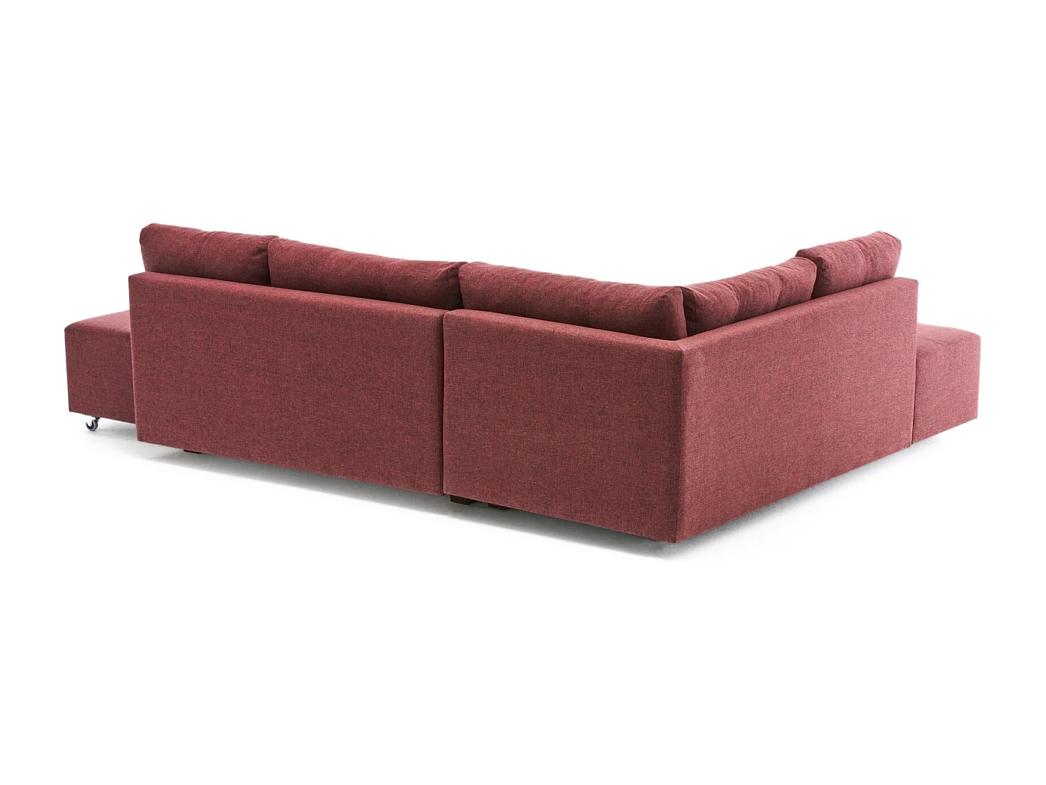 Canapé d'angle gauche convertible Rhodes Tissu Bordeaux