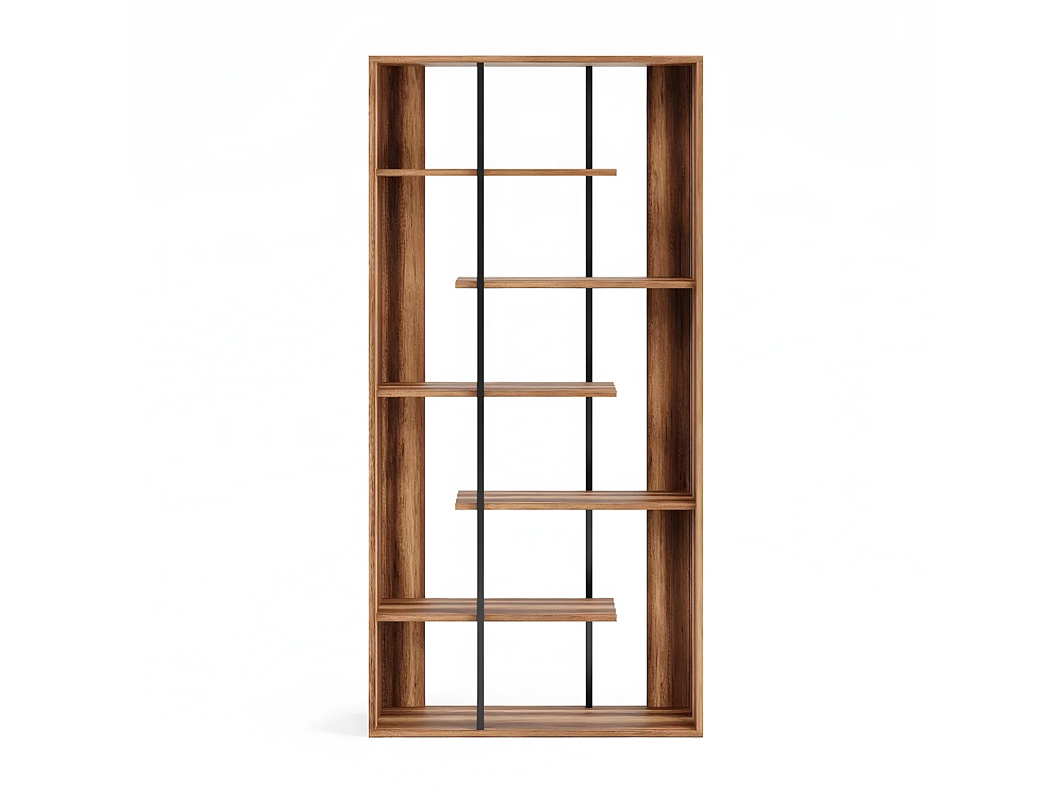 Bibliothèque Giusi, Noyer, 90x30x183 cm, EPIKASA