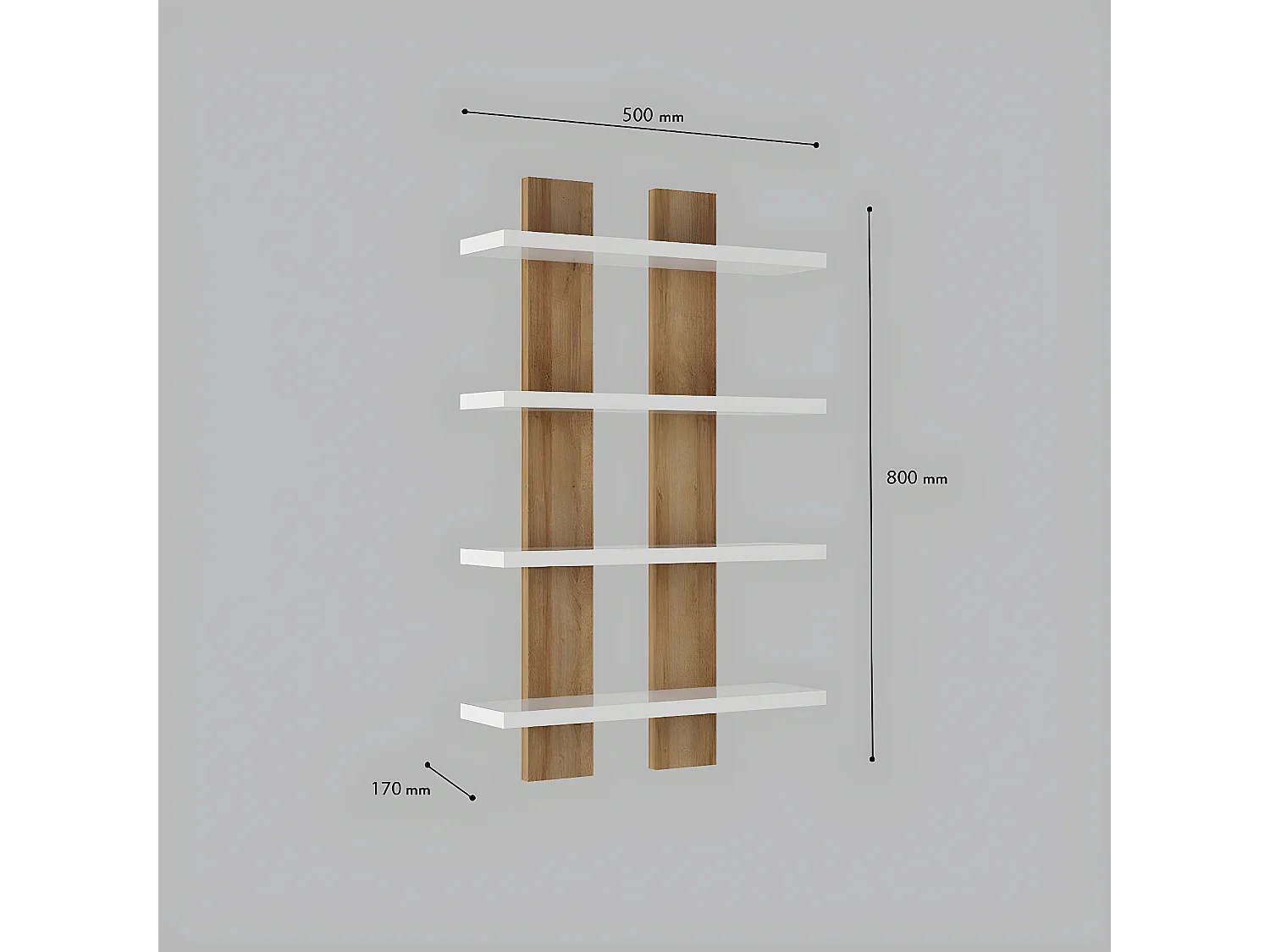 Plank Lella - Eik - 50x17x80 cm - EPIKASA