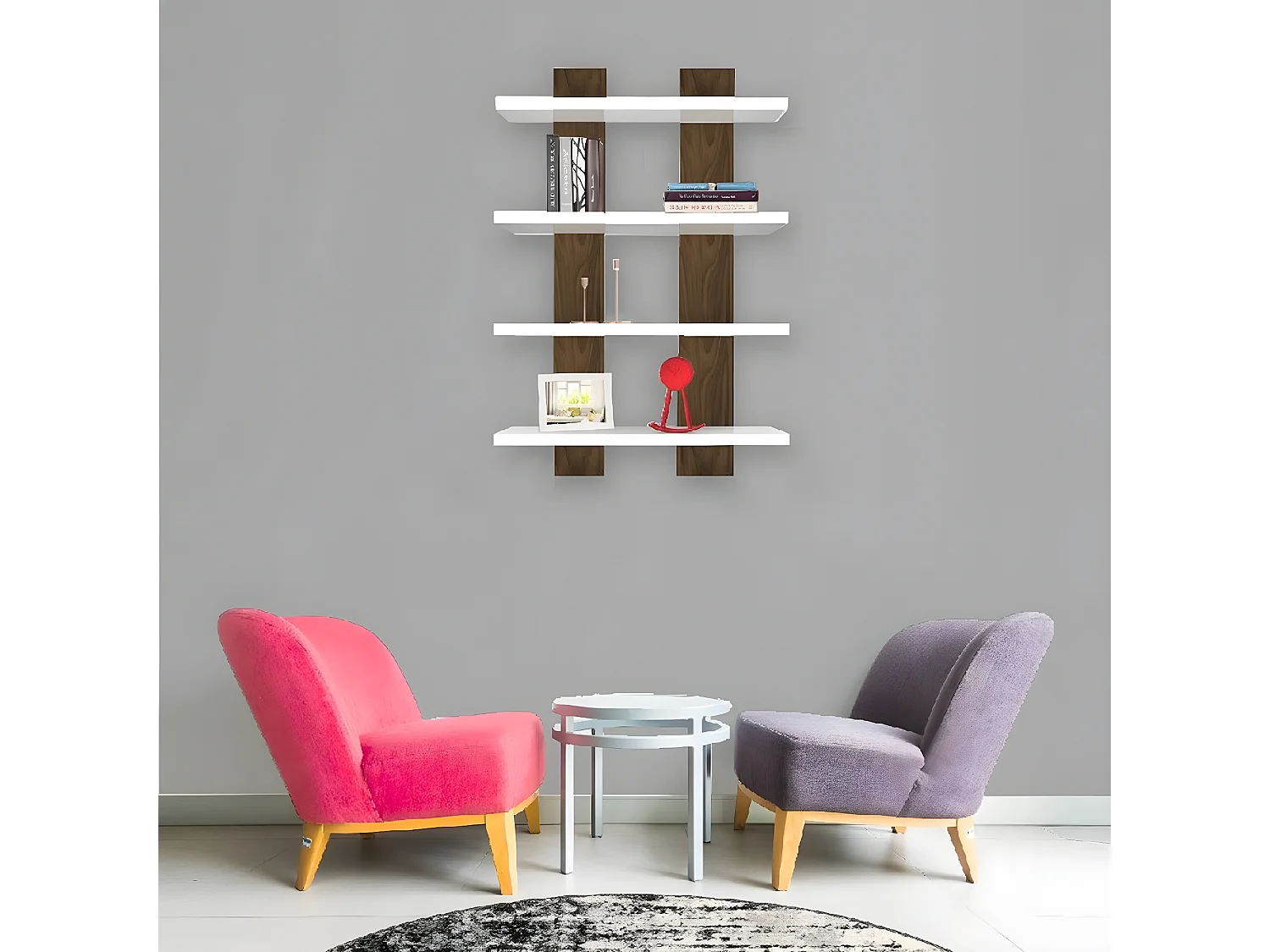 Półka Lella, Orzech, 50x17x80 cm, EPIKASA