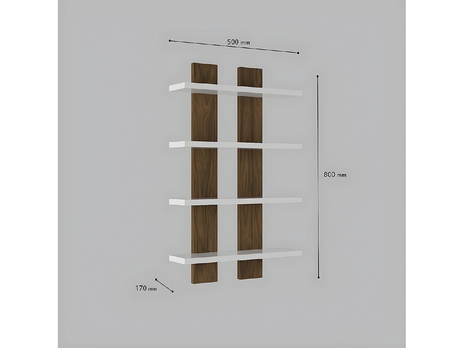 Półka Lella, Orzech, 50x17x80 cm, EPIKASA