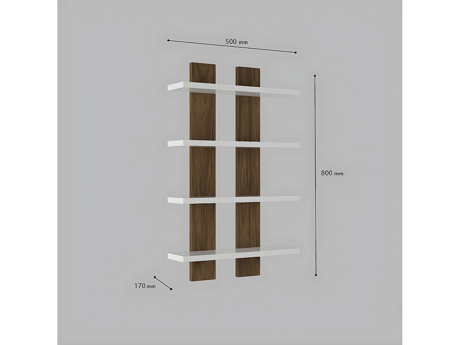 Półka Lella, Orzech, 50x17x80 cm, EPIKASA