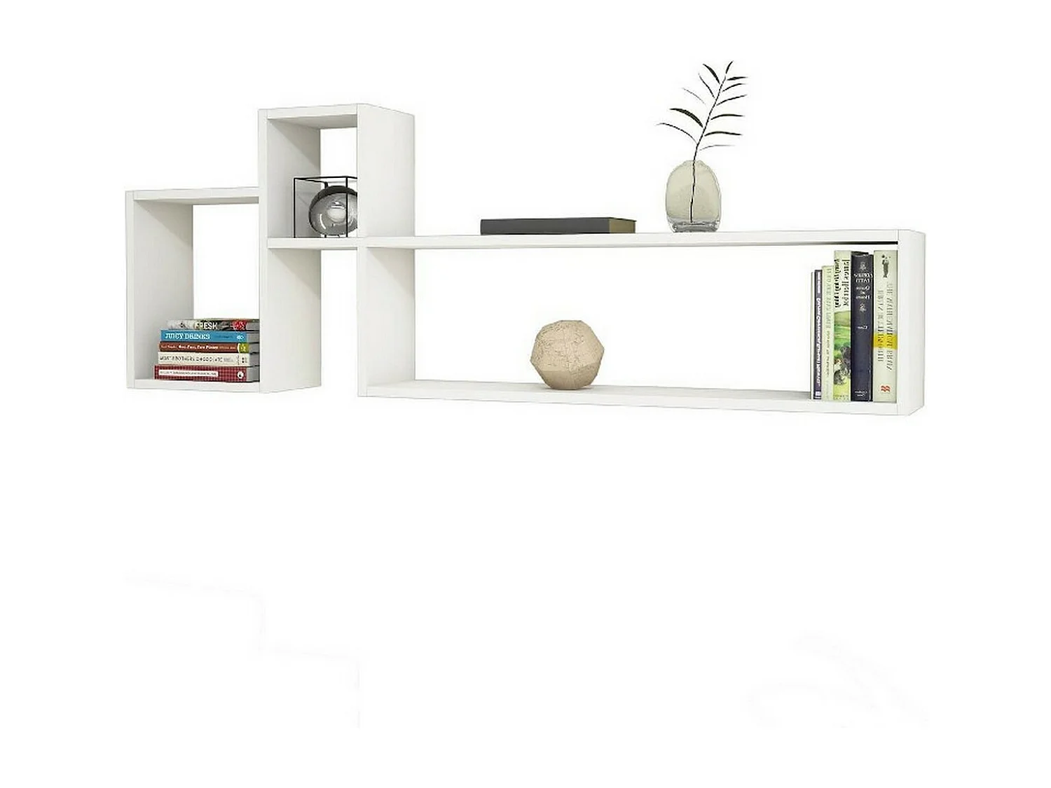 Étagère Olivia, Blanc, 155x22x55 cm, EPIKASA