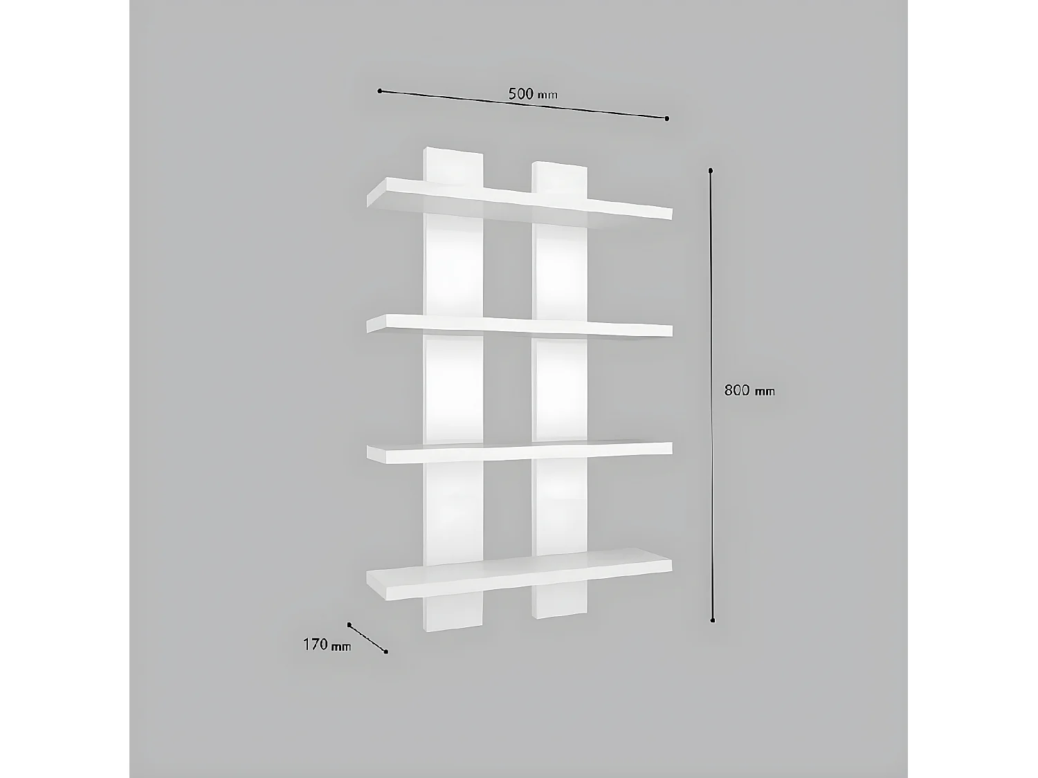 Półka Lella, Biały, 50x17x80 cm, EPIKASA