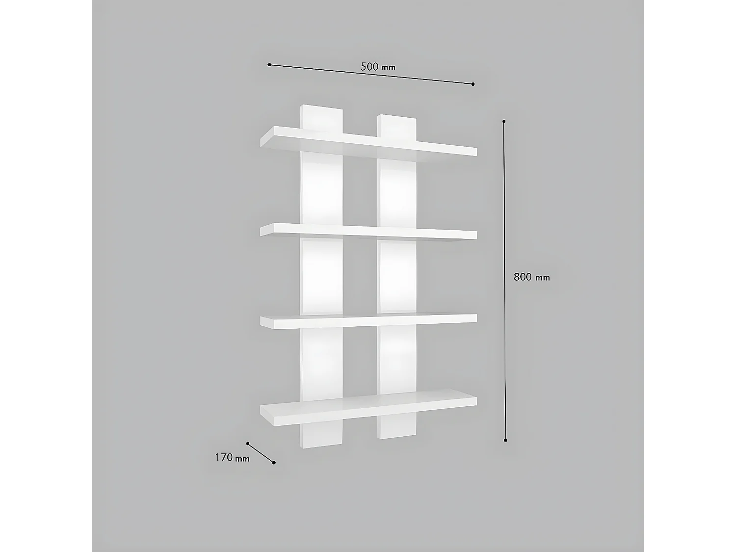 Półka Lella, Biały, 50x17x80 cm, EPIKASA