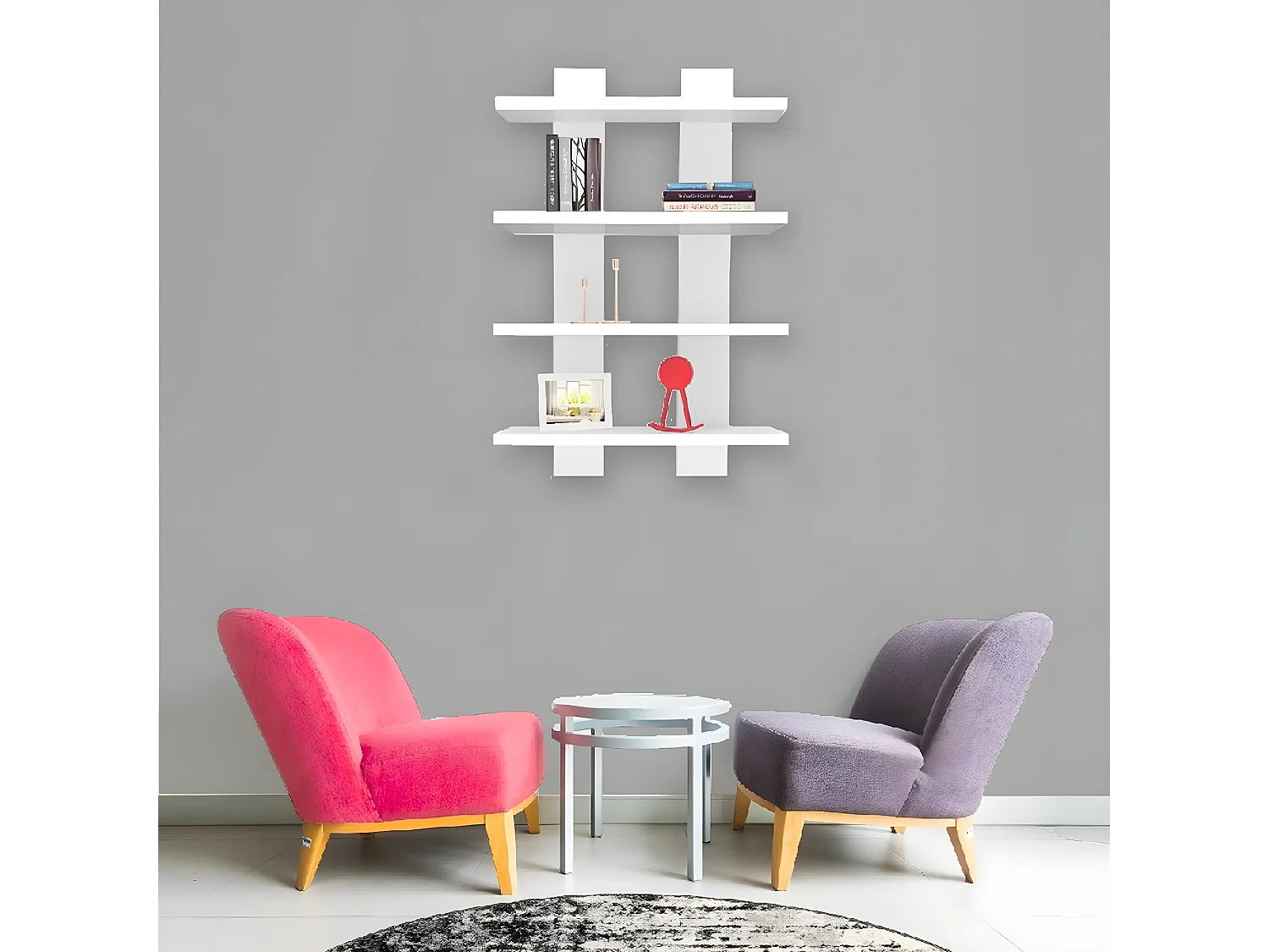 Étagère Lella, Blanc, 50x17x80 cm, EPIKASA