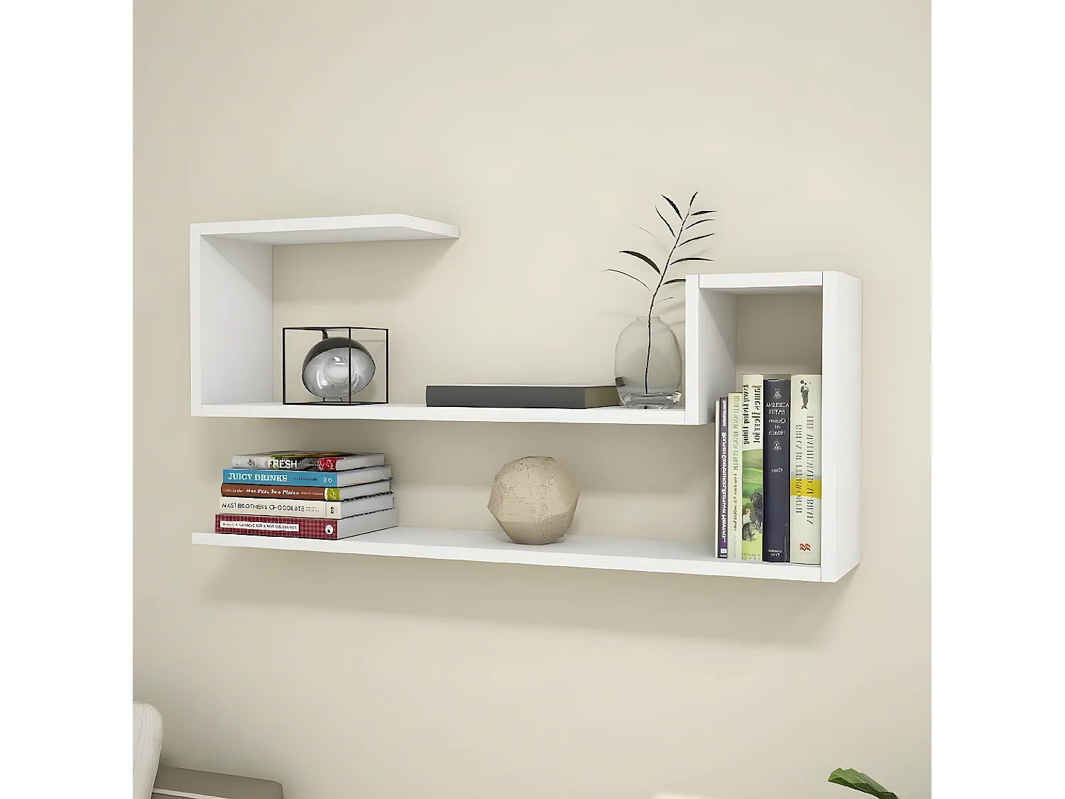 Étagère Ginevra, Blanc, 100x22x50 cm, EPIKASA